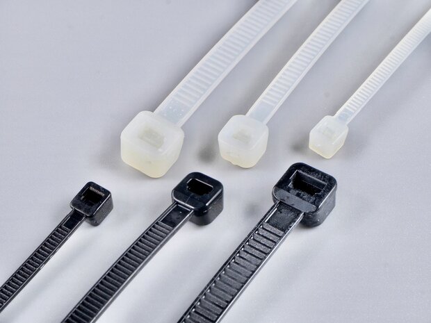 Kabelbinders 200 mm 4.8 mm WIT/NATUREL 1.000/VPE